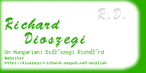 richard dioszegi business card